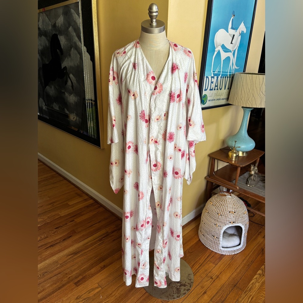 vintage cotton floral kimono robe